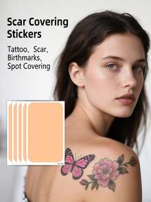 5pcs Waterproof Tattoo Cover Up Stickers, Ultra-Thin Design, Suitable For Light, Dark And Other Skin Tones - Camel - View 2