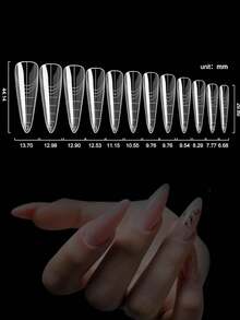 120 薄高跟延长凝胶指甲模具透明亚克力指甲尖，全套可重复使用的指甲模板，适用于美甲沙龙和 DIY - 查看 2