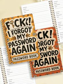 1pc Simple Password Book, Minimalist 52 Sheets Advanced Address Password Manager With Website Password Quick Access Username And Password Storage Perfect For Home Office Internet Computer Logins,Back To School Supplies