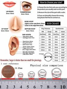 1 Piece/High-Quality Hypoallergenic 316L Stainless Steel Silver Nose Ring, Set With Zirconia, Sport And Running Anti-Loss Design, 16G Closed Hoop, Suitable As Jewelry Gifts For Boyfriend/Girlfriend.