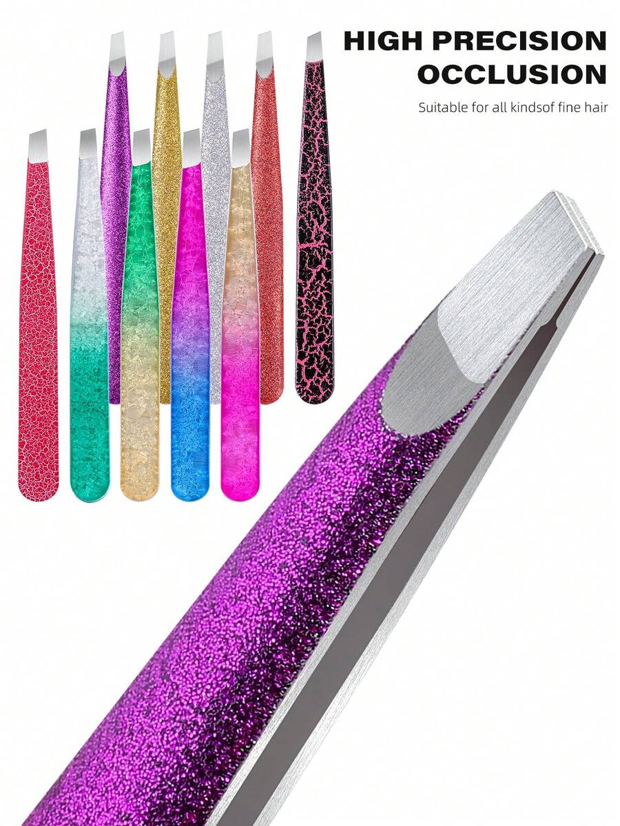 眉夹镊子，专业高精度不锈钢眉夹，眉夹斜口，用于面部毛发，毛发修剪，内生毛发去除。