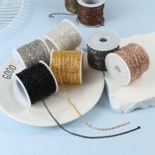 1pc 10m O-Ring Chain 1.5mm Cross Chain Retro Style DIY Hairpin Tassel Decorative Jewelry Craft Supplies - Multicolor - View 4
