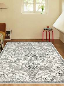 1 szt. dywanik w stylu boho vintage, zmywalny, odpowiedni do sypialni, beżowy dywanik do salonu, miękki, antypoślizgowy, nie gubiący włosia dywanik z imitacji wełny z kwiatowym motywem do przedpokoju, do kuchni, na stół jadalny, dywanik kuchenny, mata kuchenna, dywanik kuchenny, wycieraczka, mały dywanik, dywanik, dywanik, mata podłogowa, dekoracja wnętrz, dywanik, mata zewnętrzna, dekoracja wnętrz, dywanik, dywanik do sypialni, zmywalny dywanik - Wielokolorowe - Zobacz 4