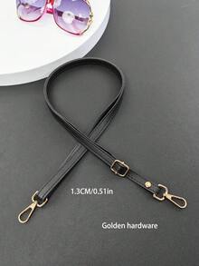 Various Size Replacement Shoulder Straps, DIY Bag Strap, Wallet Strap, Full Grain Genuine Leather, Adjustable Crossbody Strap, Black/Gold/Silver Hardware - Black - View 17