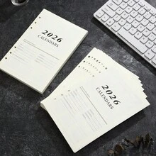 1 Pc A5 Size 2026 English Calendar Refill Pages, 180 Sheets/360 Pages 365 Days Daily Planner, Time Management Notebook, Fits 2026 Year,For School Supplies,Back To School - A5 Loose-leaf Refill (2026 Planner Inner Pages) - View 1