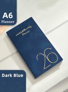 1pc/A6/2026 Planner, Portable Schedule Book, 365 Days Time Management Notebook, Weekly Planner, Daily Planner, Diary, Back To School, School Supplies, 2025-2026 Agenda