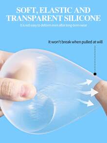 1 对女士隐形胸垫魔术文胸插入文胸，比基尼胸花瓣，加厚胸垫插入物，乳房聚拢垫，泳衣硅胶胸垫，防水垫，日常穿着 - 無色 - 查看 4