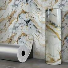 A Roll Of Exquisite Marble Style Home Decoration Wallpaper -118 Inches X 15.7 Inches, Easy To Peel And Paste, Easy To Install And Cut, Waterproof, Oil Resistant, Moisture-Proof, Suitable For Indoor Walls, Room Decoration, Very Suitable For Wall Renovation Decoration In Living Rooms, Kitchen Wall Panels, Bathrooms And Other Areas. Stickers Wall Decor Personalized Wall Stickers