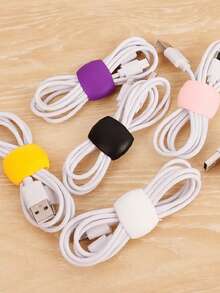 多件充电线保护器旅行数据线夹装饰耳机充电线收纳扣线整理器（颜色随机）