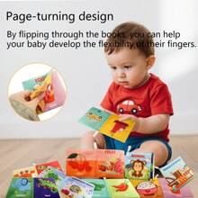 1 pièce Livre d'activités en tissu pour bébé, livre en tissu anglais avec papier froissé, jouet éducatif pour le développement des tout-petits de 1 à 3 ans