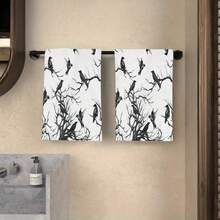 2er-Set Geschirrtücher mit Schwarz-Krähen-Muster für Halloween, hochsaugfähige Geschirrtücher, ideal für Kochen, Backen, Küche und Badezimmer - Verschiedenfarbig - Übersicht 7