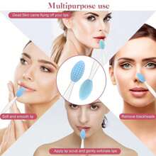 2 piezas Cepillo de limpieza facial de silicona 2 en 1, Exfoliante facial suave de doble cara, Sin formaldehído, Sin perfume, Para eliminar los puntos negros y el vello nasal, Limpieza suave