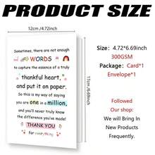 1pc Heartfelt Thank You Card (12cm X 17cm), Premium Paper, Thank Teachers, Mentors, Educators, Colleagues, Suitable For Appreciation, Graduation, Teachers' Day, Retirement, School - Capture The Genuine Gratitude