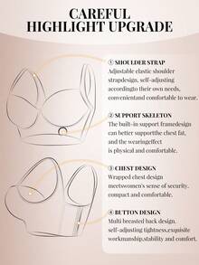 Mocha Brown Seamless Plus Size Women's Underwear Smooth And Simple Gathering Bra, Lift