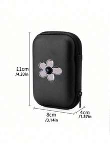A Portable Mini Storage Bag With Y2k Silver Bow Decoration Elements, Waterproof And Drop Resistant Eva Material Hard Shell Camera Case, Shockproof Storage Box, Suitable For Storing Digital Cameras And Digital Products, Can Store Headphones, Data Cables - Black - View 10