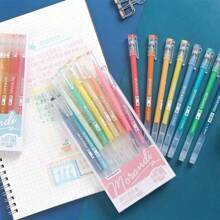 Set de 3 bolígrafos para planificador de estudiante, 9 colores de bolígrafos de alta capacidad para planificador, bolígrafos para dibujar, resaltadores, rotuladores finos, útiles escolares, regalos para estudiantes, regalos de cumpleaños