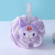 Sanrio 1pc Cartoon Quirky Cotton Ball Bath Sponge, Polka Dot Fringe Shower Pouf, Cute Bubble Bath Scrubber Cleaning Tool - Multicolor - View 10