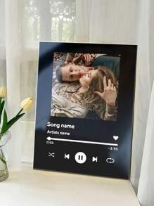1/2/5 Stück personalisiertes Paar-Musik 2D Acryl Schild Dekoration, individualisierbare Bilder und Songtext, perfekt für Valentinstag, Geburtstag, Jahrestag, Hochzeit, Brautjungfern und Bräutigam Souvenirs, modern und einfach, personalisiert und schön, farbig und wasserfest.