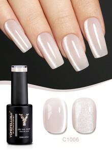 YOKEFELLOW 6瓶10毫升月光猫眼凝胶指甲油，粉紫银蓝全息磁性凝胶，可卸除UV LED持久高光泽反光闪粉美甲，适用于沙龙、家庭DIY及女士礼物 - 彩色 - 查看 15