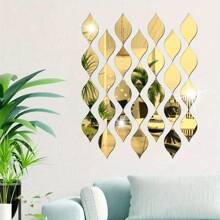 30 spiegelartige 30 Stücke tropfenförmige Spiegel Aufkleber, abnehmbare Acryl Spiegel Wandaufkleber 3D Wandkunstaufkleber, reflektierende DIY Dekorationen, abnehmbare Wanddekorationsaufkleber, geeignet für Wohnzimmer, Badezimmer, Büro Hintergrund Dekorationen, 5,7*3,1 Zoll (Gold/Silber/Schwarz)