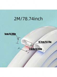 1 pezzo Canalina flessibile per cavi di 2 m/78,74 pollici in PVC, copricavi per pavimento, organizer per cavi, schermo per cavi