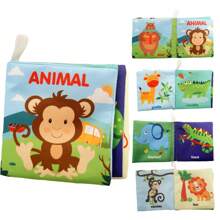 1 pièce Livre d'activités en tissu pour bébé, livre en tissu anglais avec papier froissé, jouet éducatif pour le développement des tout-petits de 1 à 3 ans
