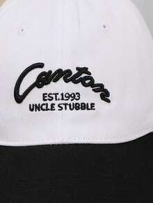 1pc Unisex Colorblock Embroidered Letter Adjustable Fashionable Versatile Baseball Cap, Suitable For Casual Daily Wear - A - View 6