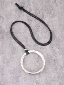 1 pieza Pendiente grande de aro retorcido minimalista exagerado de moda, collar largo unisex vintage de hip-hop con cuentas de , bronce y plata, regalo de pareja, regalo de joyería