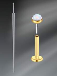 CIZME Gold Threadless Push In Labret Studs Labret Monroe Lip Rings,Tragus Piercing Jewelry Labret Jewelry Tragus Helix Cartilage Studs 16G 18G 20G - Gold 1 - View 38