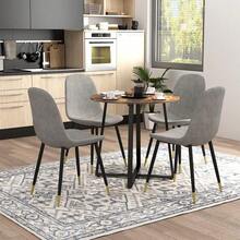 FurnitureR Mesa Comedor Mesa Redonda Rústica con Patas Metal para Cocina Sala Estar Mesa Café Mesa Bistró para Cafetería Bar - como en la foto - Ver 2