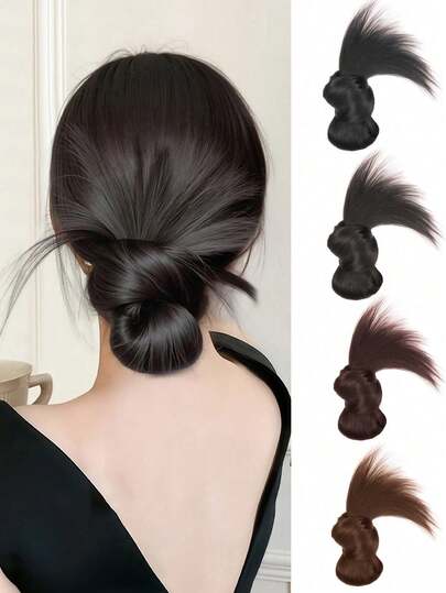 1 件合成假发低绑球抓夹式发饰，自然蓬松的配饰适合女性日常穿着和聚会，使头发蓬松，造型优美发饰优雅发爪时尚发夹女式爪夹