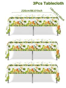 1 buc/3 buc față de masă în stil dinozaur junglă, impermeabilă și anti-murdărire, husă de masă de unică folosință pentru petreceri tematice cu dinozauri, husă de masă colorată cu tematică de petrecere de ziua de naștere cu dinozauri, decorațiuni de petrecere pentru prima zi de naștere pentru copii, dușuri pentru babyshower - Multicolor - Vizualizare 6