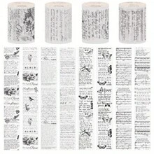 Vintage Transparent PET Tapes Stickers Embelishment Stickers DIY Scrapbooking Planners Decor Junk Journal Collage Tapes Stickers, School Supplies,Back To School