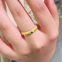 1pc Brushed Colored Diamond Ring, French Light Luxury Retro Index Finger Ring, The Opening Is Adjustable