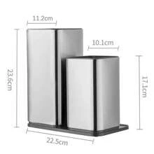 Messerhalter, Silberner 2-in-1-Messerblock, Messerhalter, Edelstahl-Messerhalter