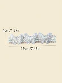 Women Bandana 3pcs1PCBlue Lace Butterfly Women's Headband, Elegant Lace Butterfly Headband, Wedding Party Headwear, Valentine's Day Hair Accessory Fashion Hair Accessories Classic Hair Bands
