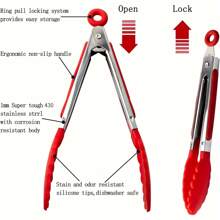 3-Piece Premium Stainless Steel Tongs Set With Silicone Handles - Food Safe, Metal Kitchen Utensils, Durable Cooking And Serving Tongs