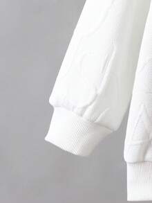 2pcs/Set Casual Letter Embossed Crewneck Knitted Pullover Sweatshirt And Pants Set, Suitable For Daily And Outdoor Wear, For 4-7 Years Old Boys In Autumn/Winter - White - View 5