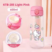 1pc 600ml Hello Kitty 可爱卡通女孩水杯 Tritafe 材质大容量印花塑料杯夏季直饮户外/家用/日常使用