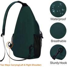 MOSISO Sling Mochila, Multiusos Crossbody Bolso Bandolera Mochila de Senderismo de Viaje - Verde Pavo Real - Ver 1
