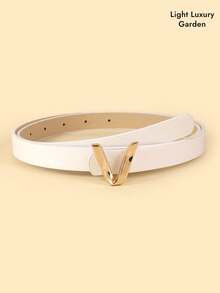 女式“V”形装饰可调节腰带 - 黑色和棕色，适合休闲、正式场合和派对 - 加大码和常规码可选，复古优雅风格，时尚配饰