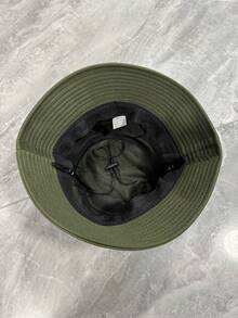 1 件男女通用纯色抽绳渔夫帽，户外旅行徒步休闲轻便时尚运动太阳帽，适合所有年龄段，夏季防晒 - 軍綠色 - 查看 3