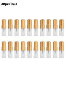 50 件套夏季旅行便携式电镀金喷雾香水分装瓶，5ml/10ml/3ml/2ml 容量香水样品瓶，细雾化妆品瓶，保湿喷雾瓶，香水分配工具，DIY 香水容器，送给家人和朋友的生日礼物，节日礼物便携且适合飞机 - 彩色 - 查看 18