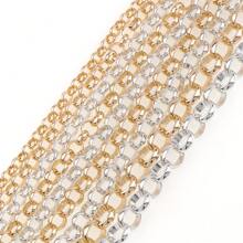 Rollo de 5m de Cadena de aleación de aluminio gruesa y retorcida, cadena de metal chapada en oro para hacer joyería, collares, pulseras y manualidades DIY