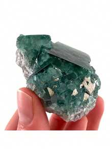 1件波西米亚风绿色萤石晶体标本（岩石水晶有天然裂纹，非损坏），晶簇，岩石水晶，未经加工的萤石矿物标本，优雅，适合圣诞节、感恩节、情人节、母亲节、父亲节等节日。 - 綠色 - 查看 12