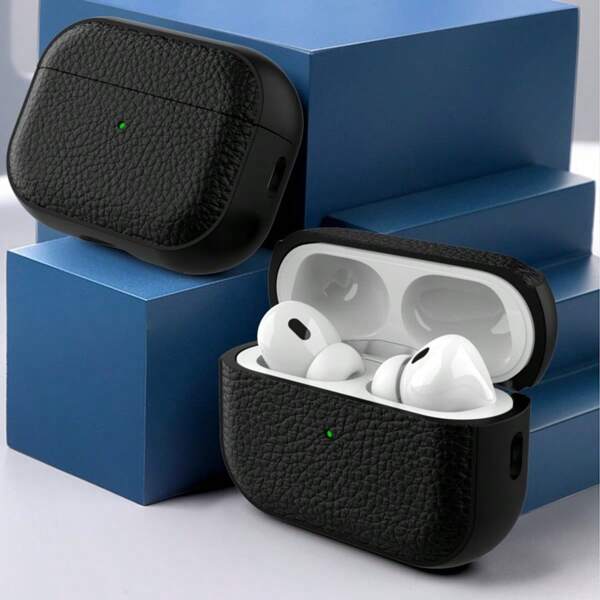 Case Compatible For AirPods1/2 AirpodsproAirPodspro2AirPods3AirPods4TPU Simulated Leather Case High-Looking, Comprehensive Protection With Keychain