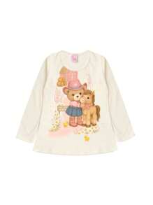 Conjunto Infantil Menina Meia Estação Inverno Fazendinha Off
