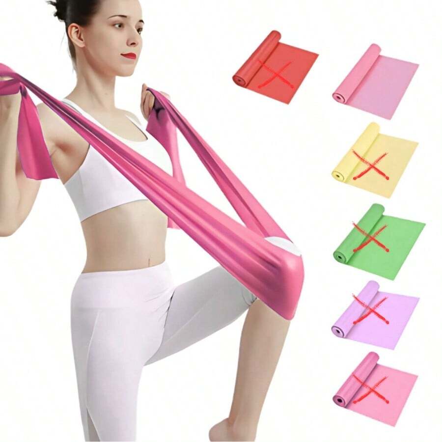 Pink Elastic Band For Yoga And Stretching Exercise 150cm
