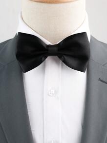 1 pièce Nœud papillon polyvalent de couleur unie pour hommes, convenant pour un usage quotidien, des mariages, des fêtes et des activités professionnelles