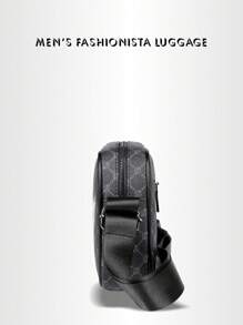 Fashionable Men's Casual Plaid One Shoulder Sports Messenger Bag, Stylish Square Messenger Bag For Men, Unique Shark Mouth Design Luxury Men's Small Bag, Men's Messenger Bag For Sports, Travel, Holidays, Retro